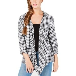 Roxy • open front hoodie shirt • M